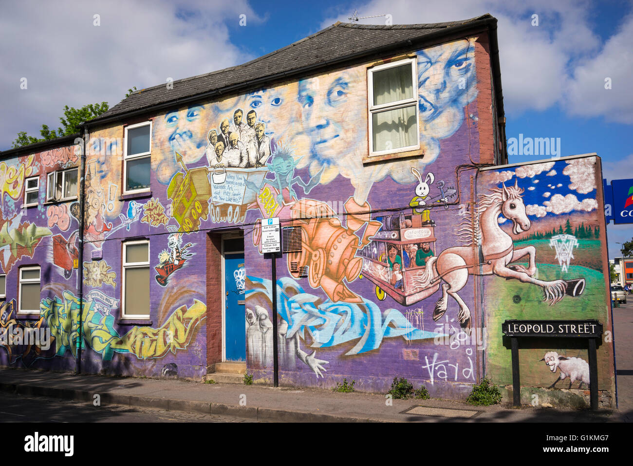 Cowley Road in Oxford Foto Stock