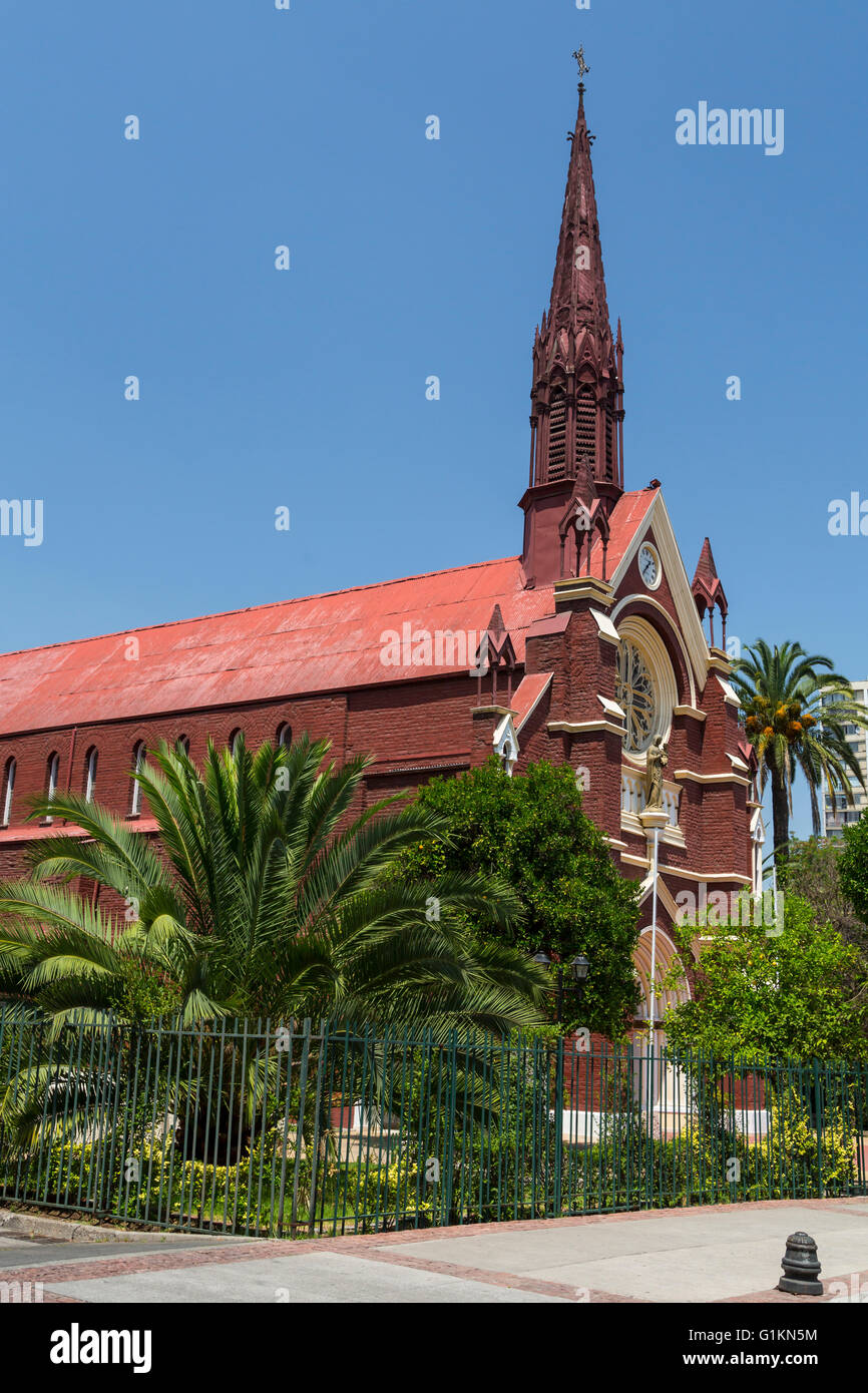 La Iglesia San Francisco de Borja chiesa esterno in Santiago del Cile, America del Sud. Foto Stock