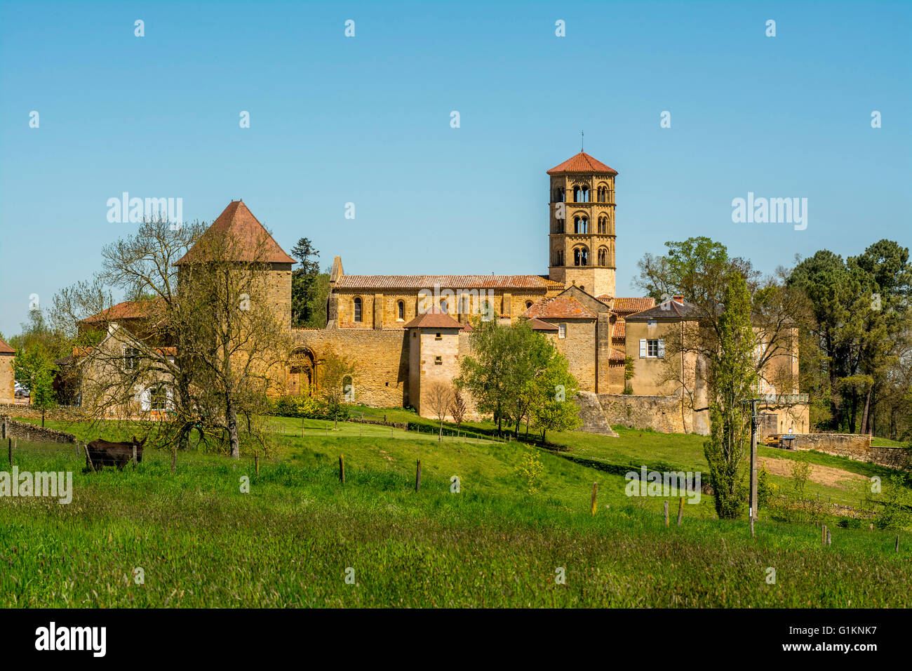 Chiesa romanica di Anzy le Duc. Regione Brionnais. Saône et Loire. Francia Foto Stock