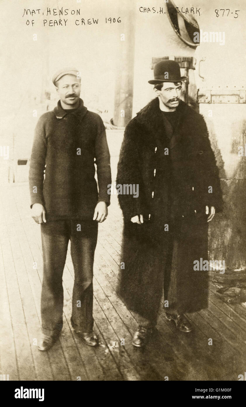 MATTHEW HENSON (1866-1955). American arctic explorer. Fotografia con Charles Clark, c1906. Foto Stock
