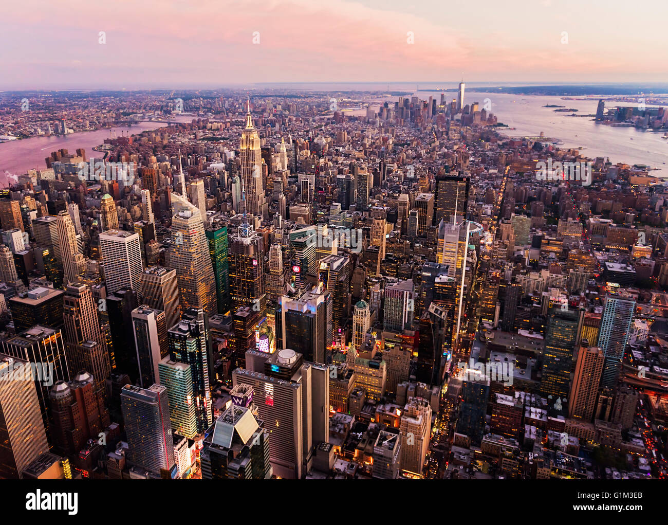 Vista aerea di New York cityscape, New York, Stati Uniti Foto Stock