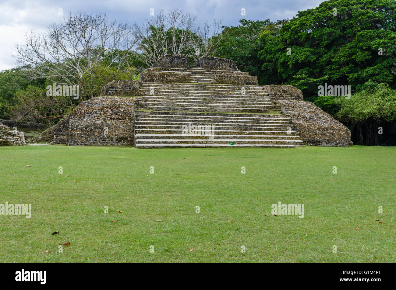 Piramide A3 da plaza A. Altun ha luogo storico. Distretto del Belize, Belize Foto Stock