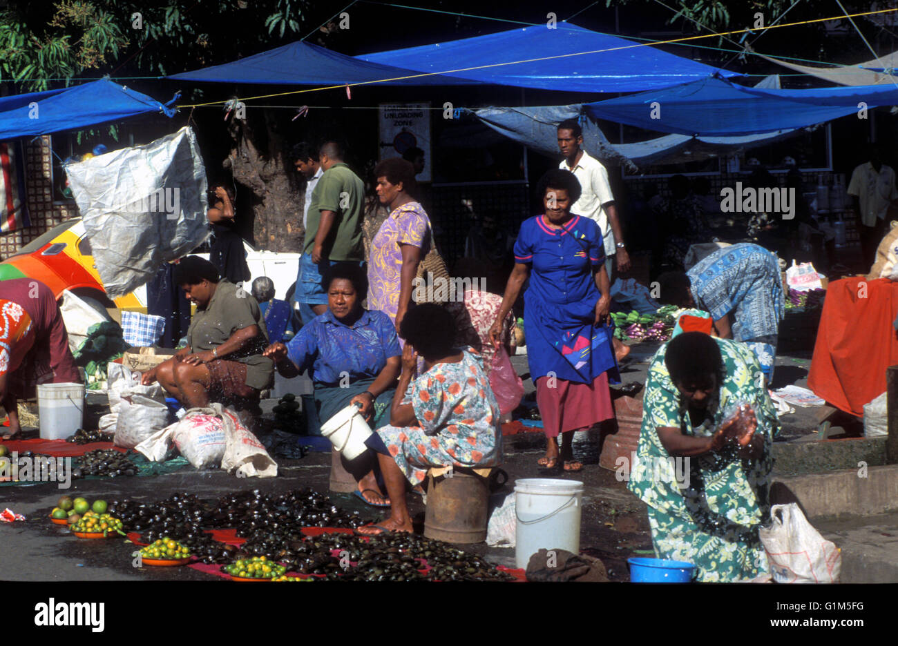Sigatoka Scena di mercato, isole Figi Foto Stock