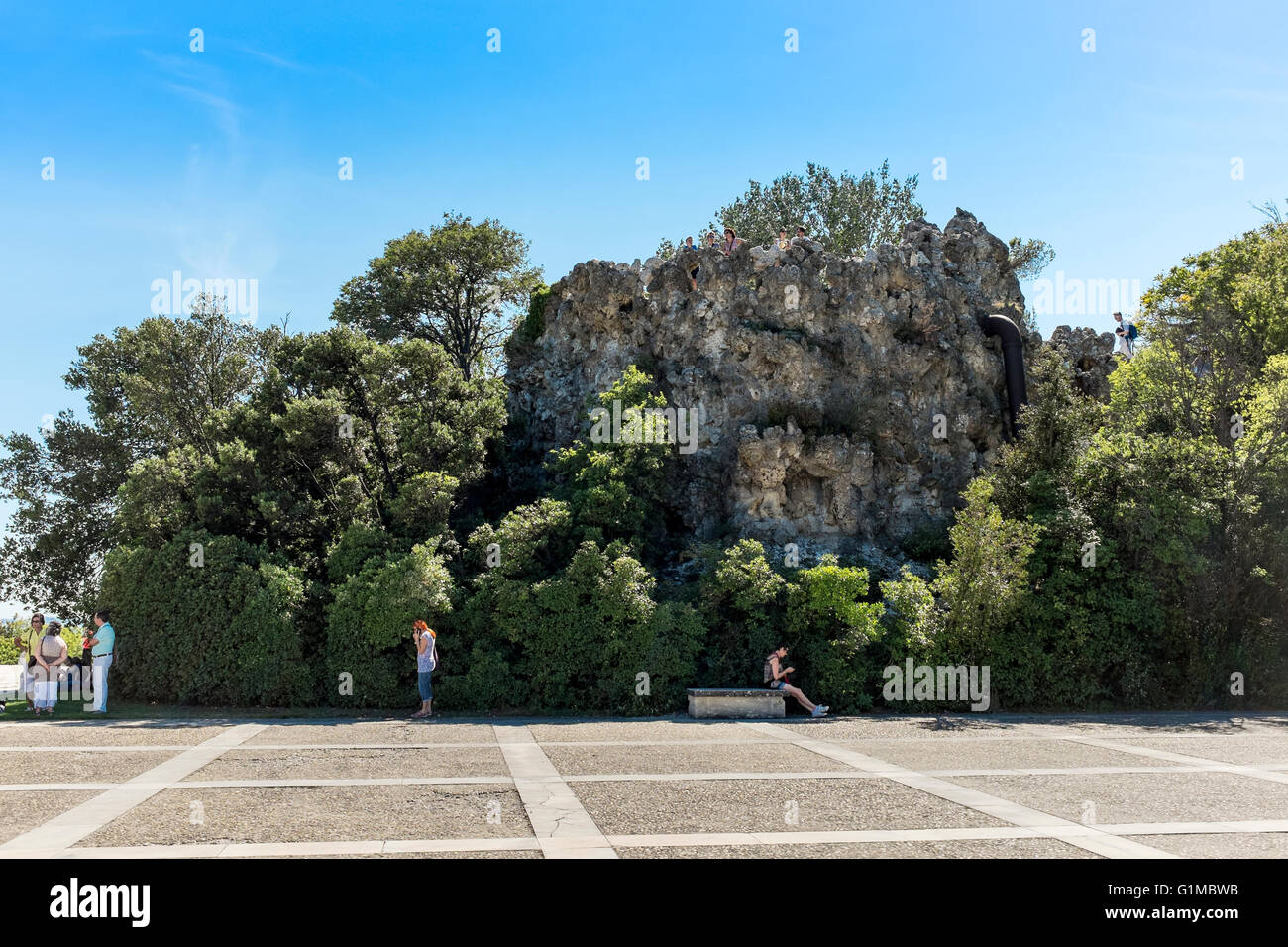 Rocher des Doms e il giardino, Avignon Vaucluse, Provence-Alpes-Côte d'Azur, in Francia Foto Stock