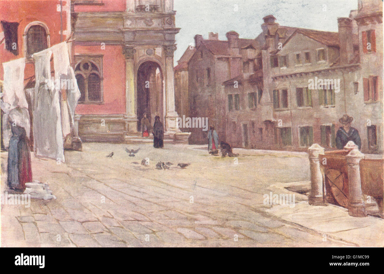 Venezia: Scuola di S Rocca, vintage print 1930 Foto Stock