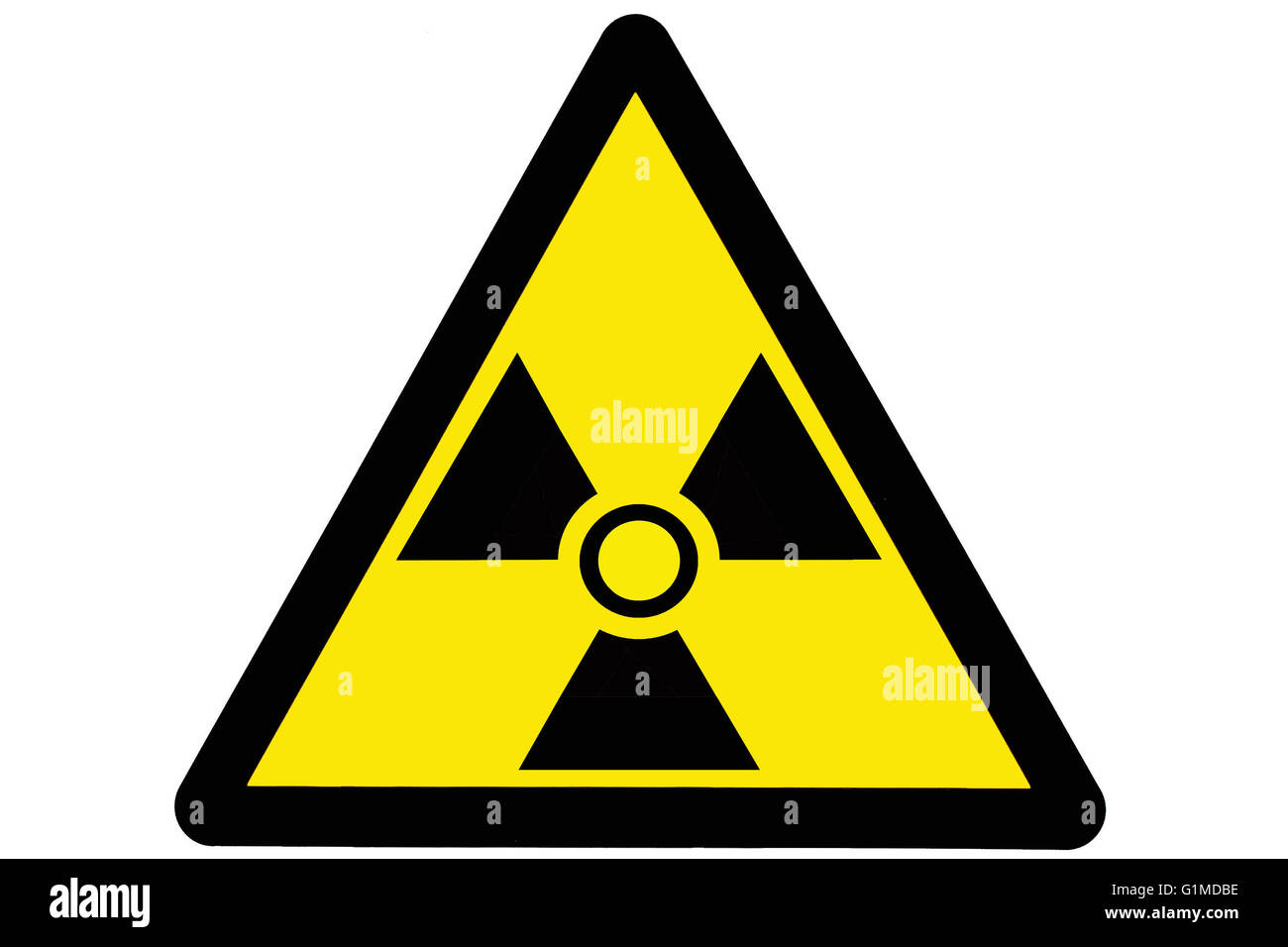 Di forma triangolare di radiazione segno di avvertimento Foto Stock