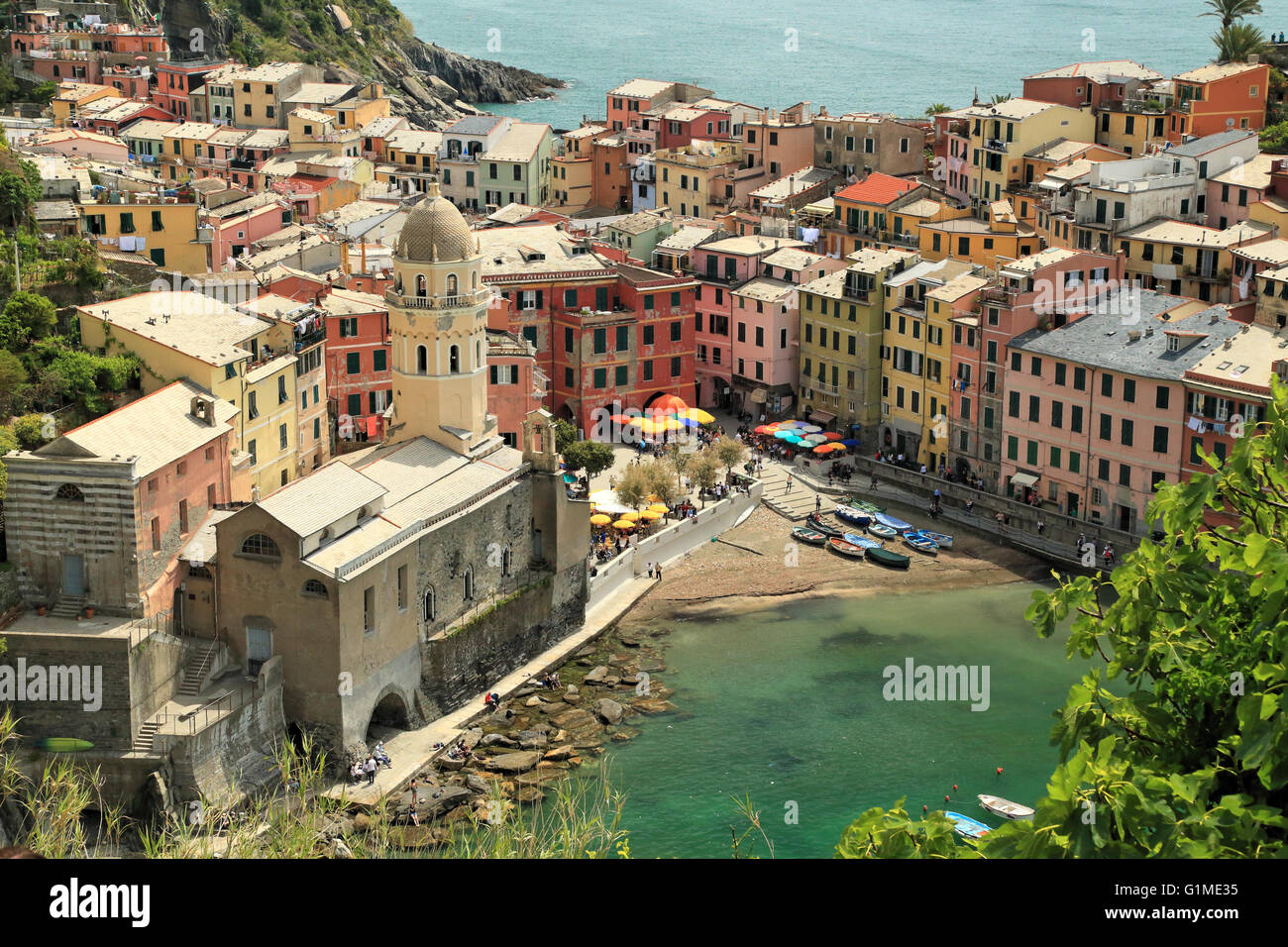 Vernazza, Cinque Terre Liguria, Italia Foto Stock