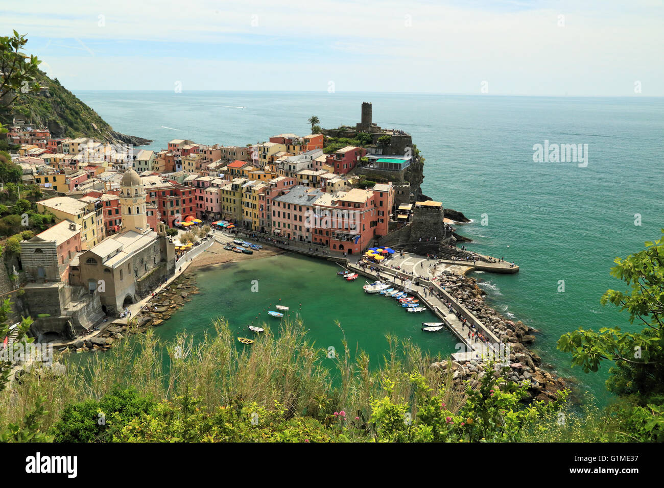 Vernazza, Cinque Terre, Italia Foto Stock