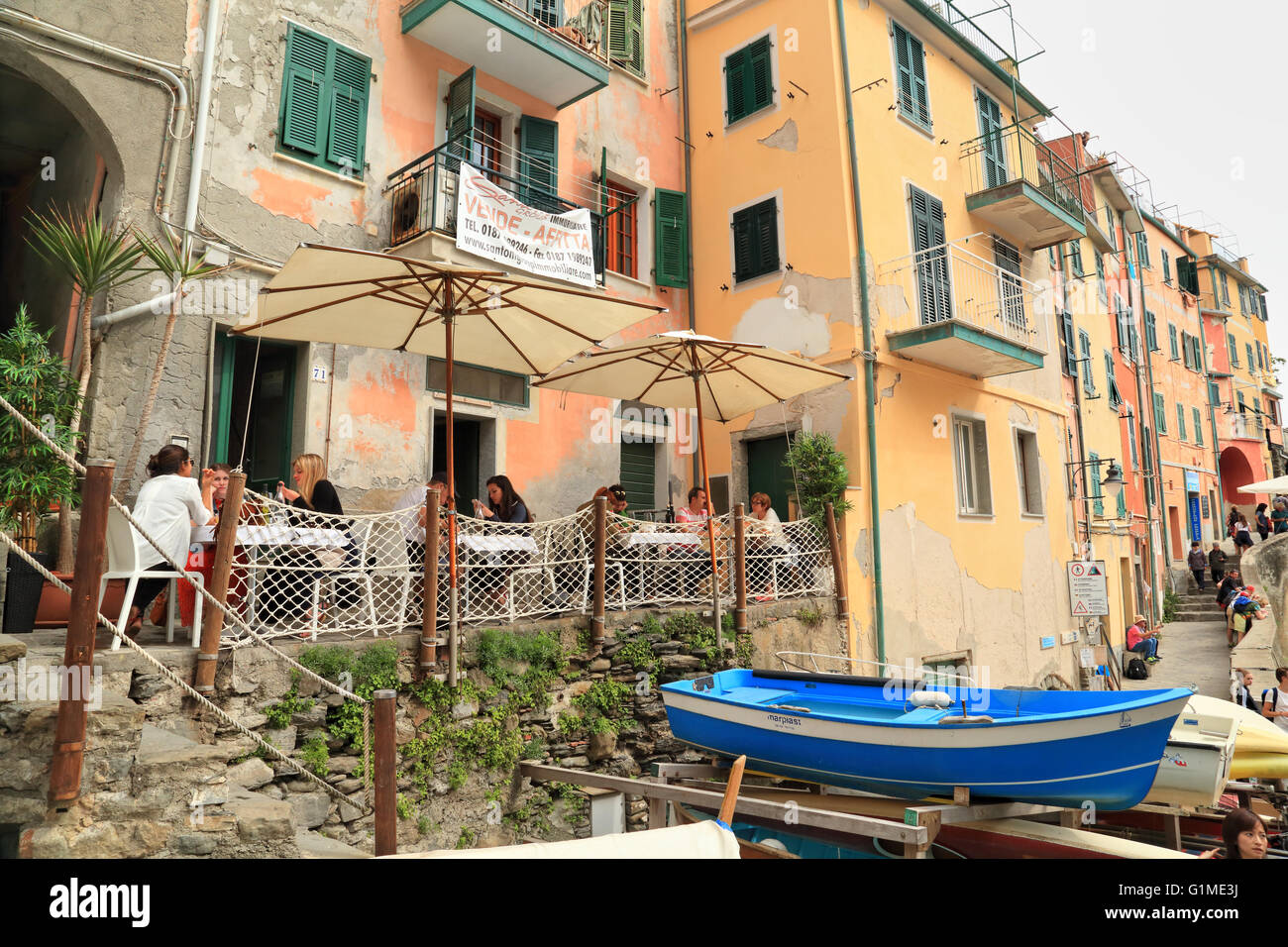 Enoteca ristorante Dau Cila, Riomaggiore Cinque Terre Liguria, Italia Foto Stock