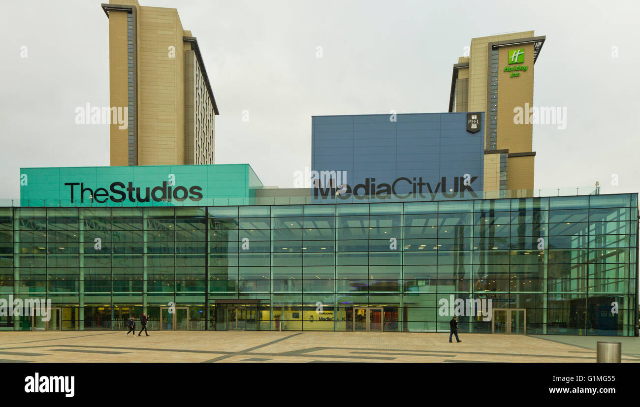 La BBC studios in Media City, Salford, Greater Manchester, in Inghilterra, Regno Unito Foto Stock