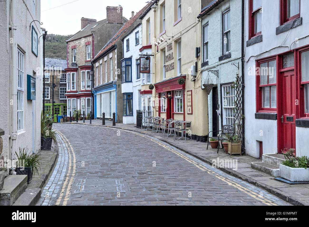 Staithes, Scarborough, nello Yorkshire, Inghilterra, Regno Unito Foto Stock