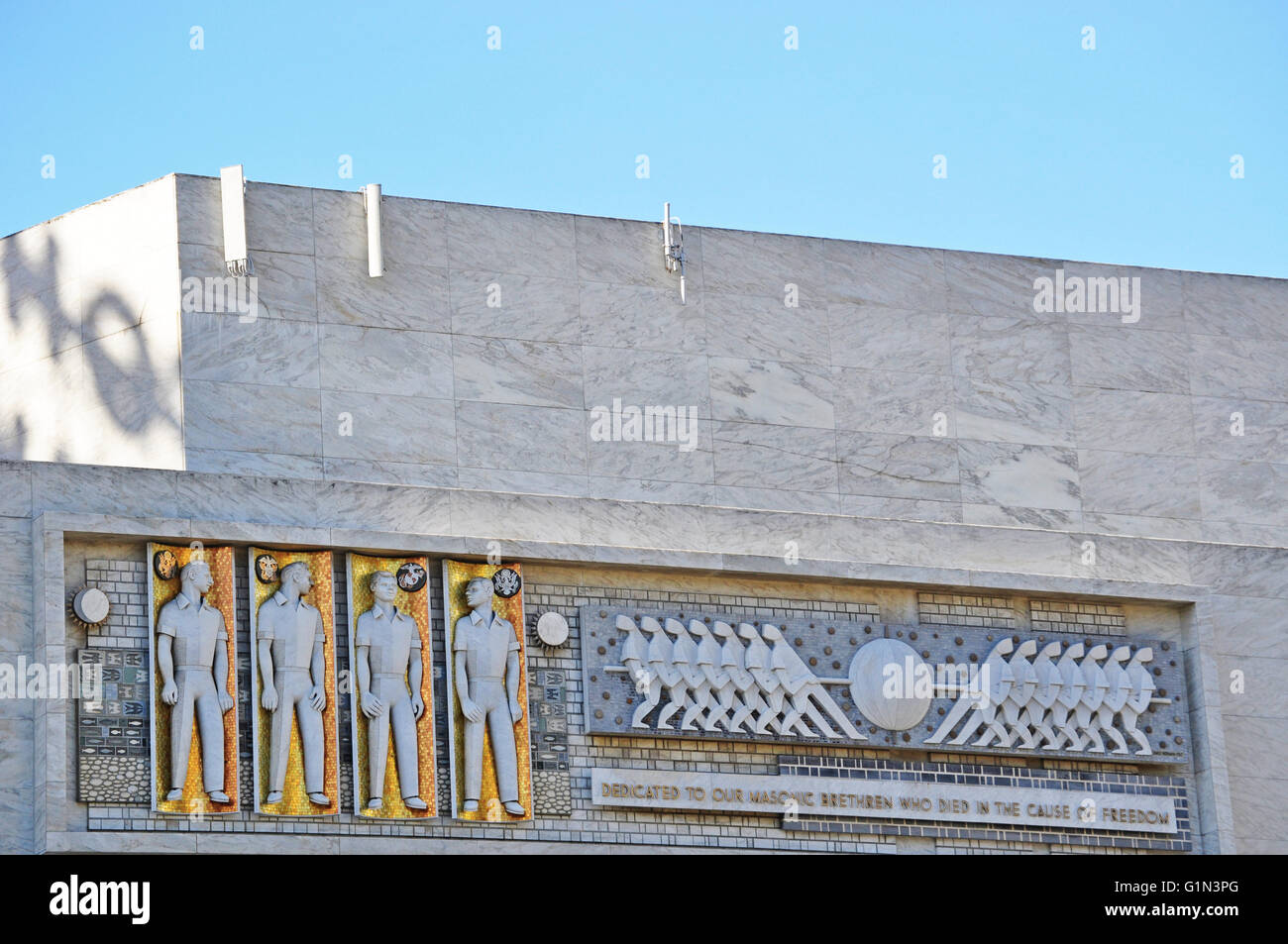 San Francisco: SF Masonic Auditorium (Grand Auditorium massonica), costruito da Albert rullo, tempio per il luogo di incontro dei muratori della California Foto Stock