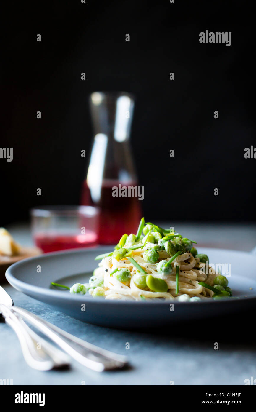 Molla di pasta vegetale Foto Stock