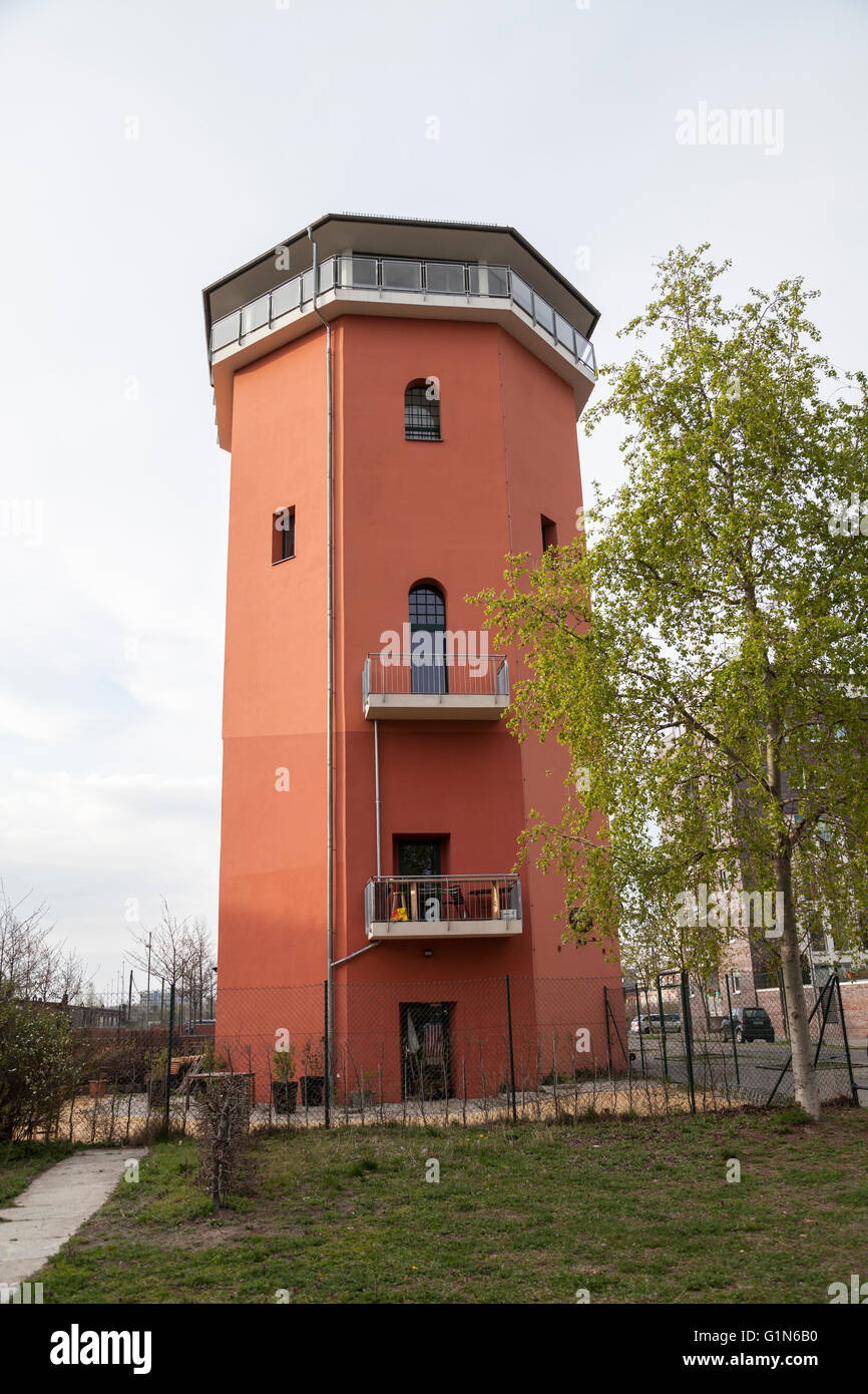 Watertower in Berlin Friedrichshain Foto Stock