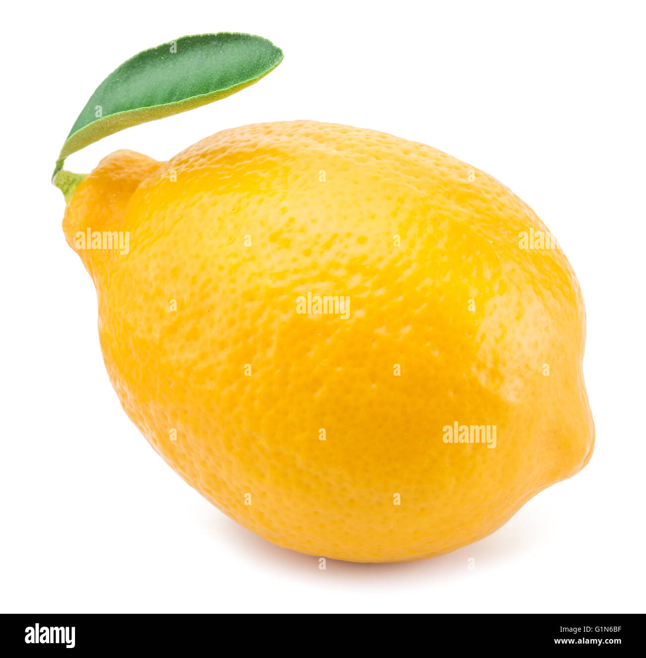 Mature frutta limone sullo sfondo bianco. Foto Stock
