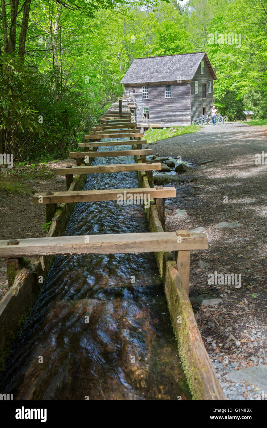 Parco Nazionale di Great Smoky Mountains, North Carolina - Mingus Mill, un 1886 grist mill. Foto Stock
