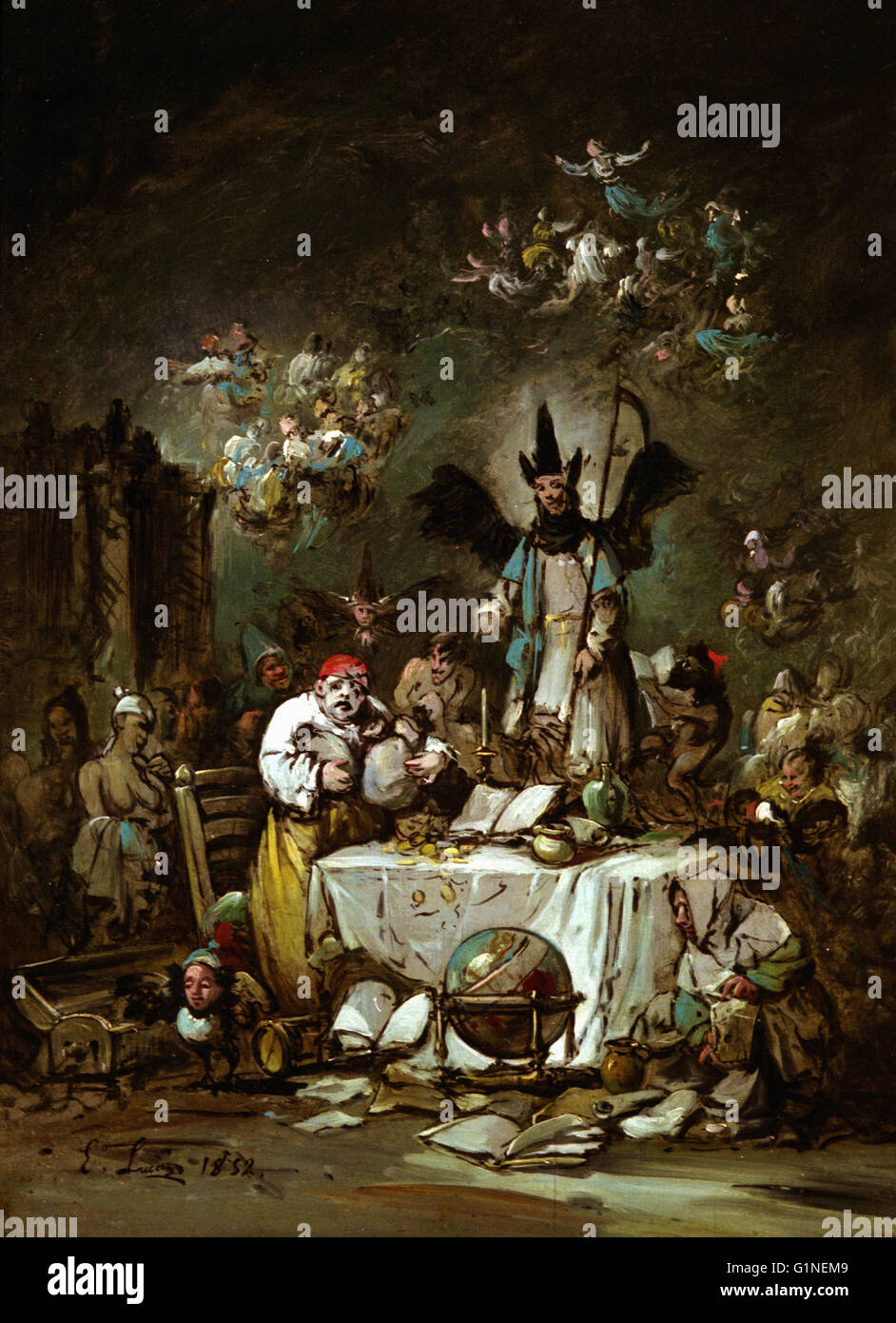 Eugenio Lucas Velazquez - caprice allegorici. L'avarizia - Museo Lazaro Galdiano Foto Stock