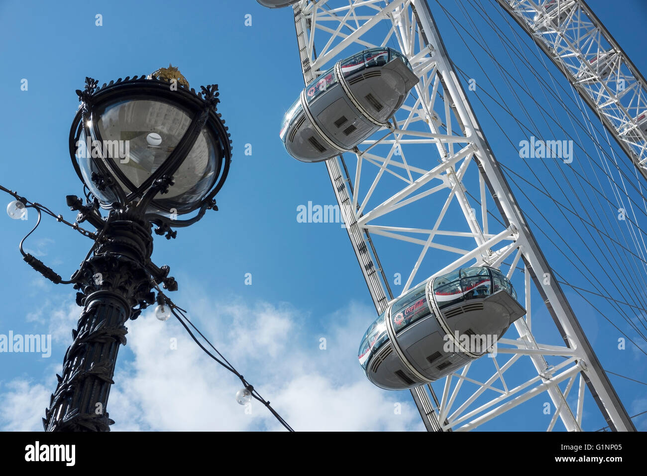 Close up dettaglio del London Eye, London REGNO UNITO Foto Stock