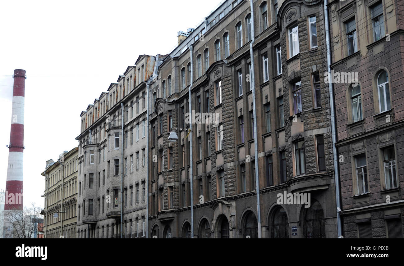 La Russia. San Pietroburgo. Sovetskaya. Edificio dove visse Nadezhda Krupskaya (1869-1939), moglie di Vladimir Lenin (1870-1924). Foto Stock