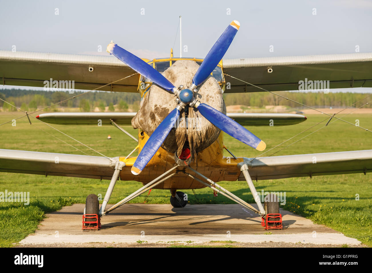 Aereo con elica. Foto Stock