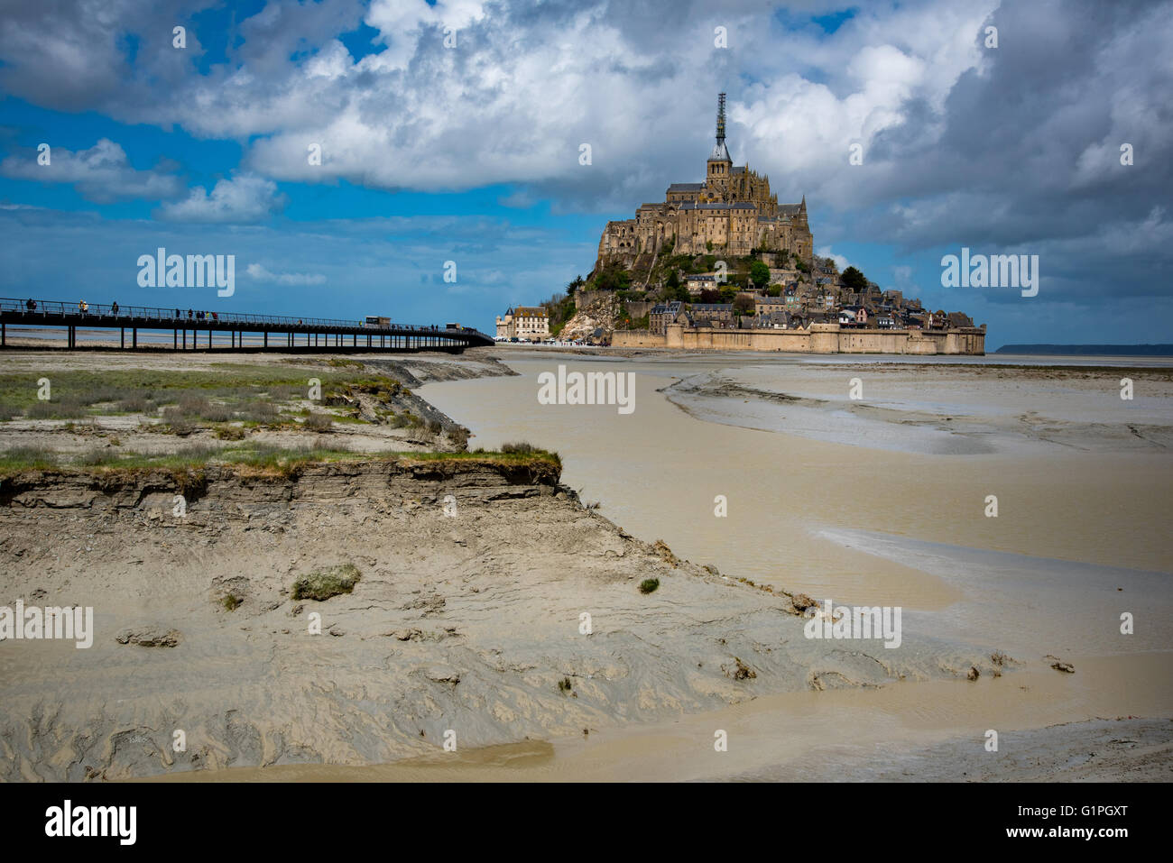 Mont Saint Michel, in Normandia, Francia Foto Stock