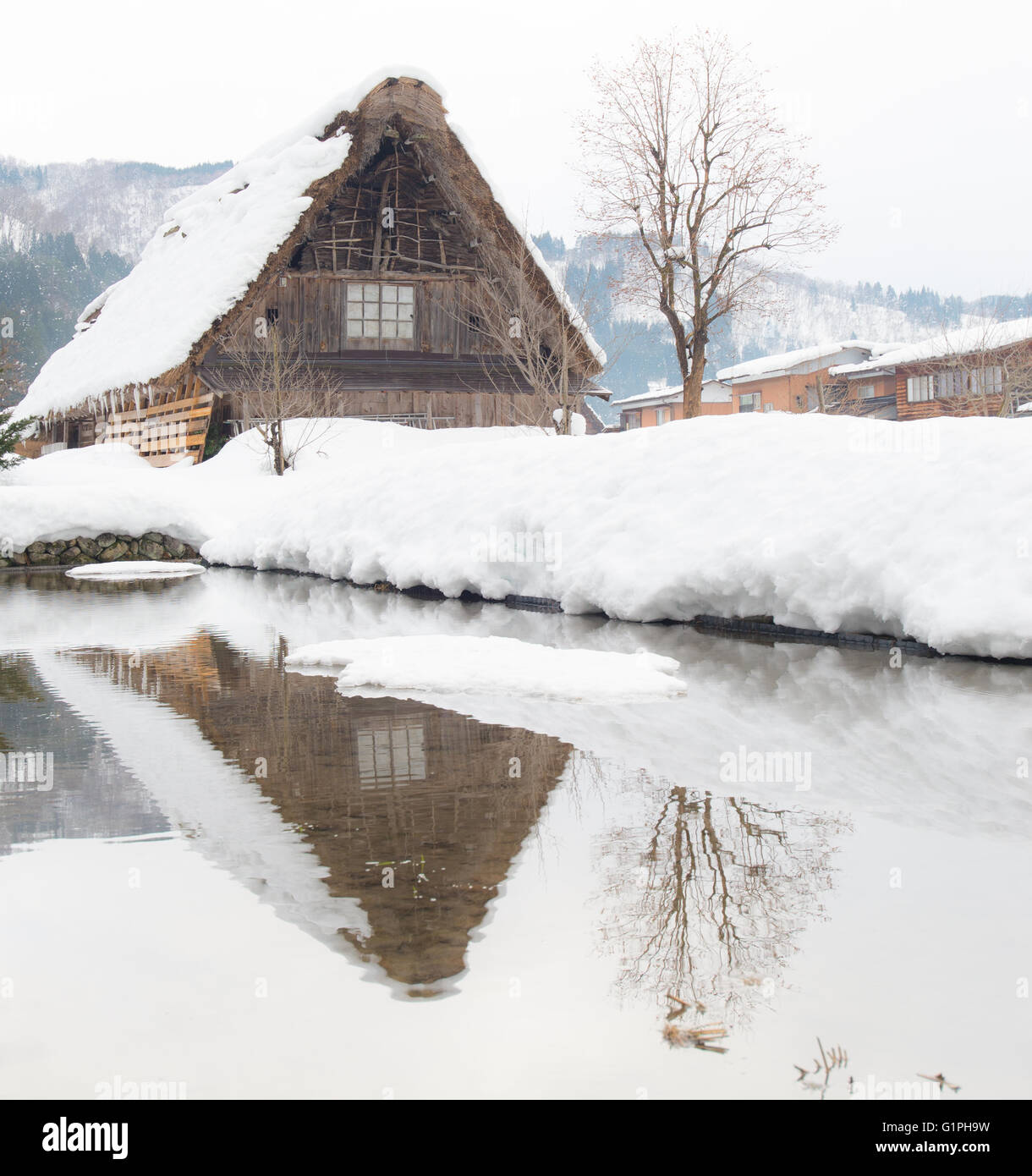 Il villaggio di neve in Giappone Foto Stock