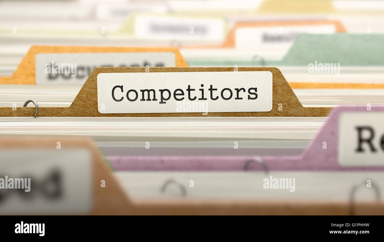 Concetto di concorrenti sulla cartella registro. Foto Stock