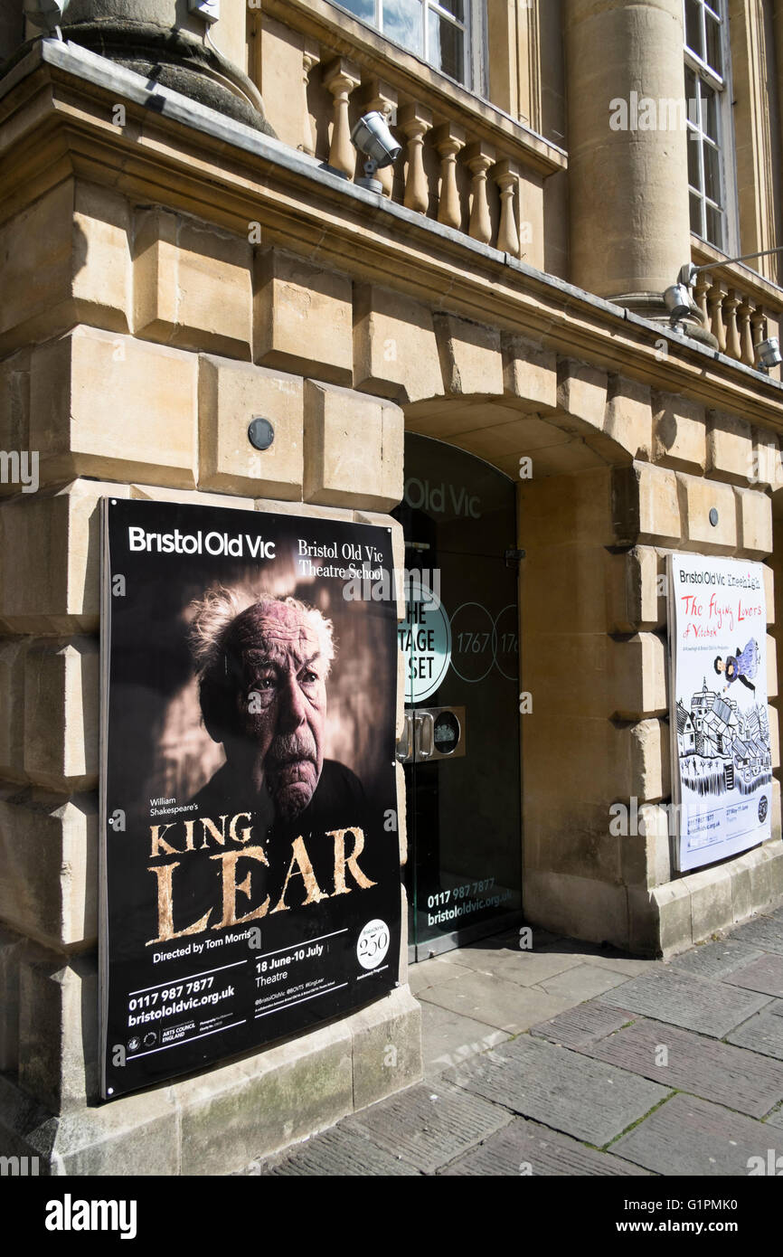 Ingresso al Bristol Old Vic Theatre Timothy west in King Lear Foto Stock