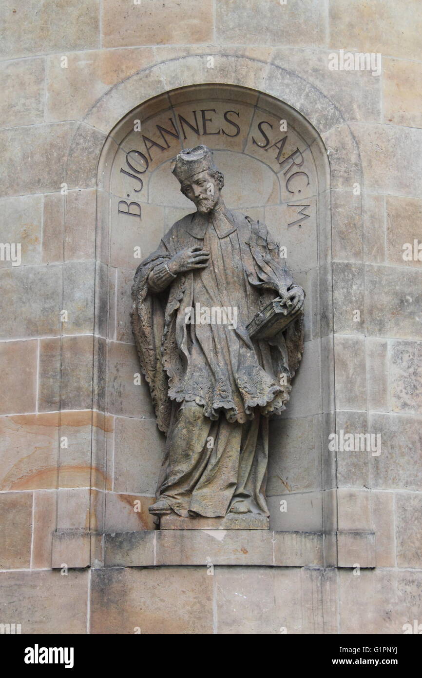 Statua del Beato Giovanni Sarkander Foto Stock