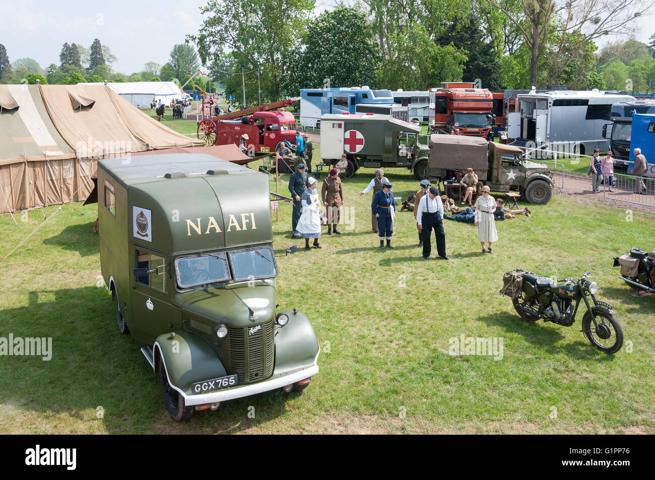 NAAFI la II Guerra Mondiale il display al Royal Windsor Horse Show, Home Park, Windsor, Berkshire, Inghilterra, Regno Unito Foto Stock