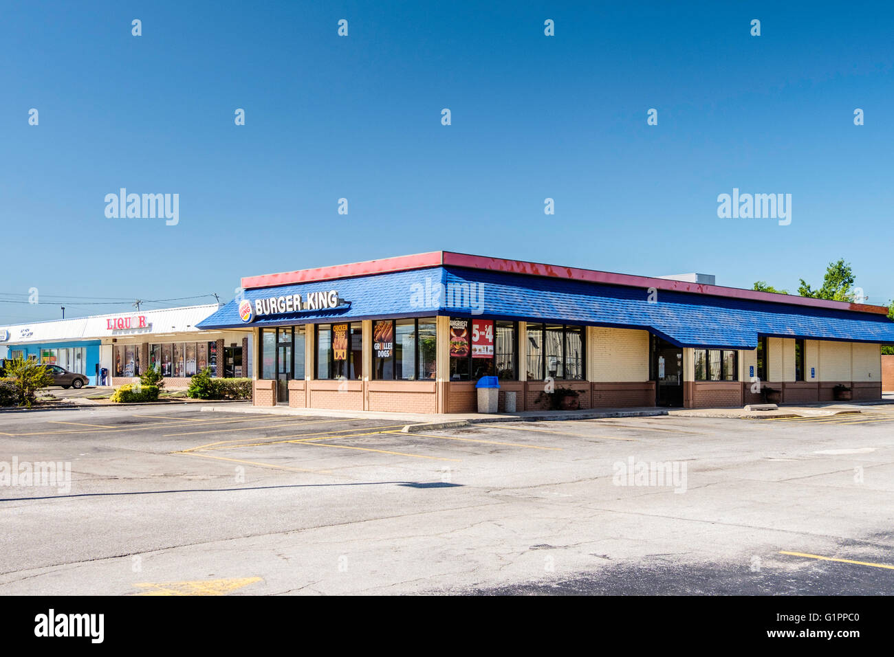 L'esterno di Burger King fast food hamburger Ristorante nella città di Oklahoma, Oklahoma, Stati Uniti d'America. Foto Stock