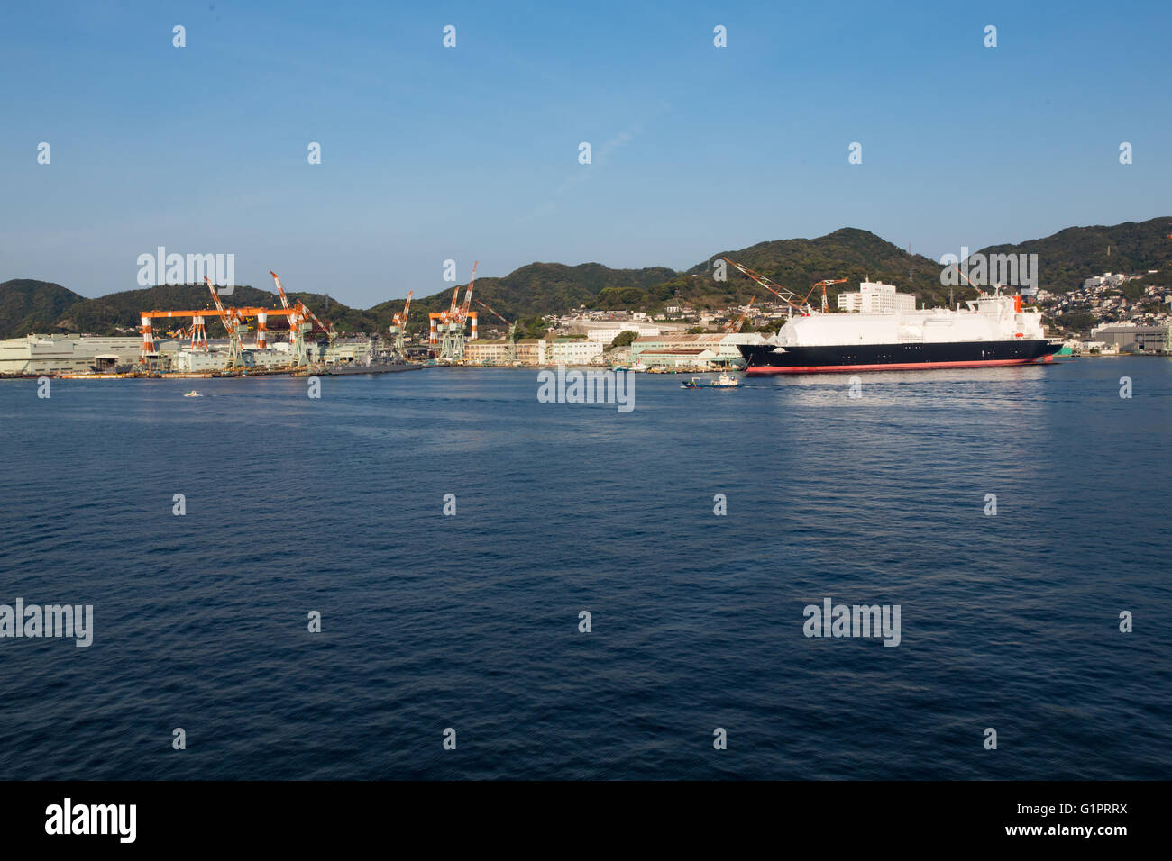 Mitsubishi Shipyard & Machinery Works a Nagasaki, in Giappone Foto Stock