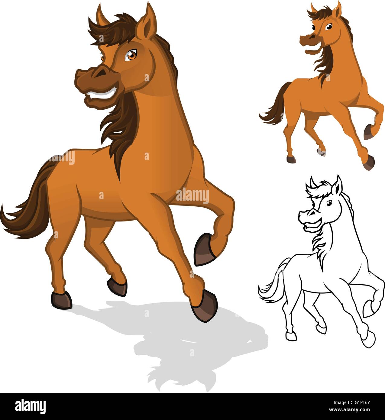 Qualità alta horse personaggio dei fumetti illustrazione vettoriale Illustrazione Vettoriale