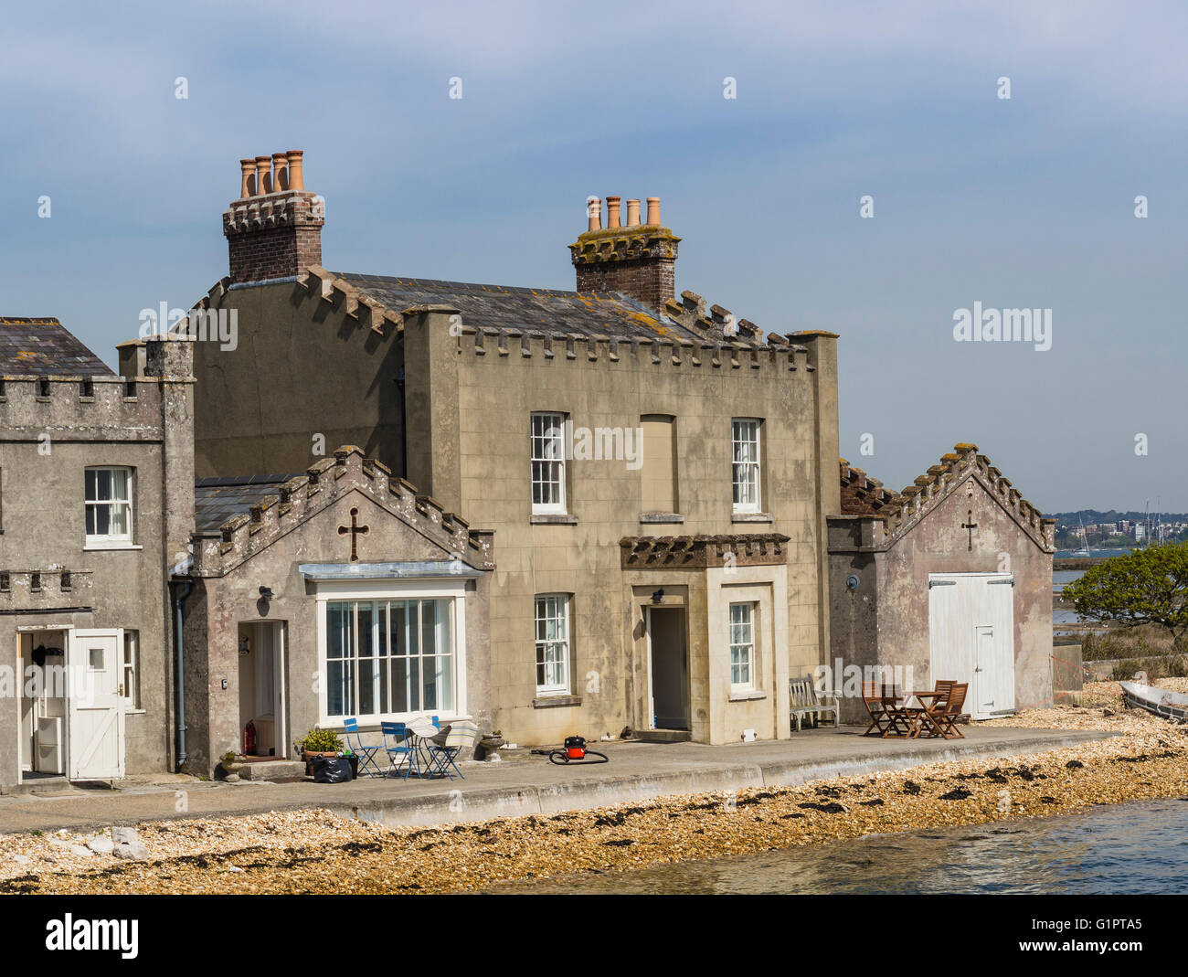 Casa per le vacanze, agente's House, a Brownsea Island, il porto di Poole, Dorset, Regno Unito Foto Stock