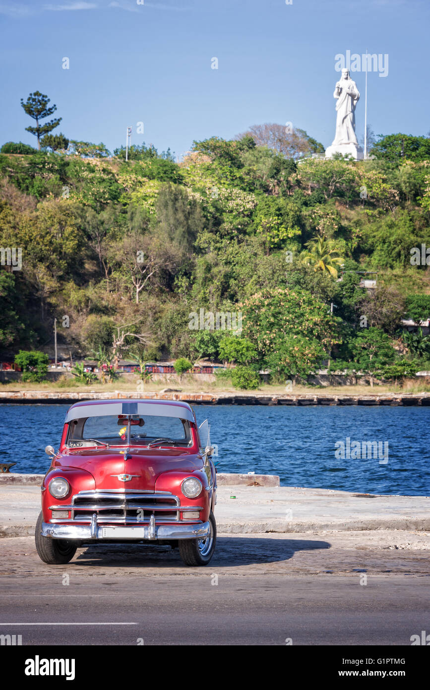 Oldtimer, vintage americano classico auto in Havana, Cuba Foto Stock