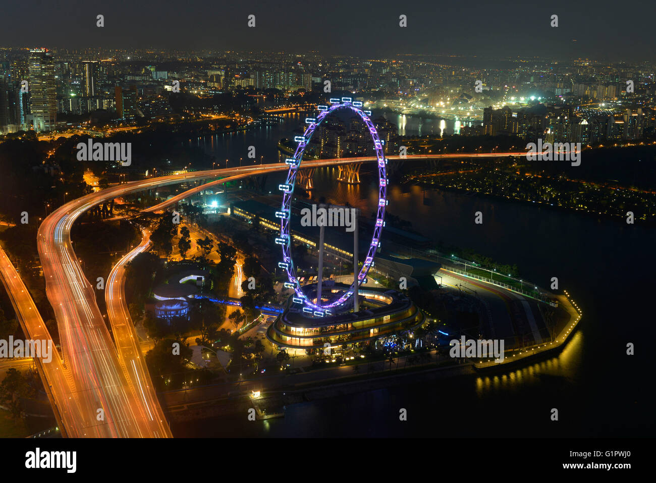 Ruota panoramica Ferris, Singapore Flyer, Singapore Foto Stock