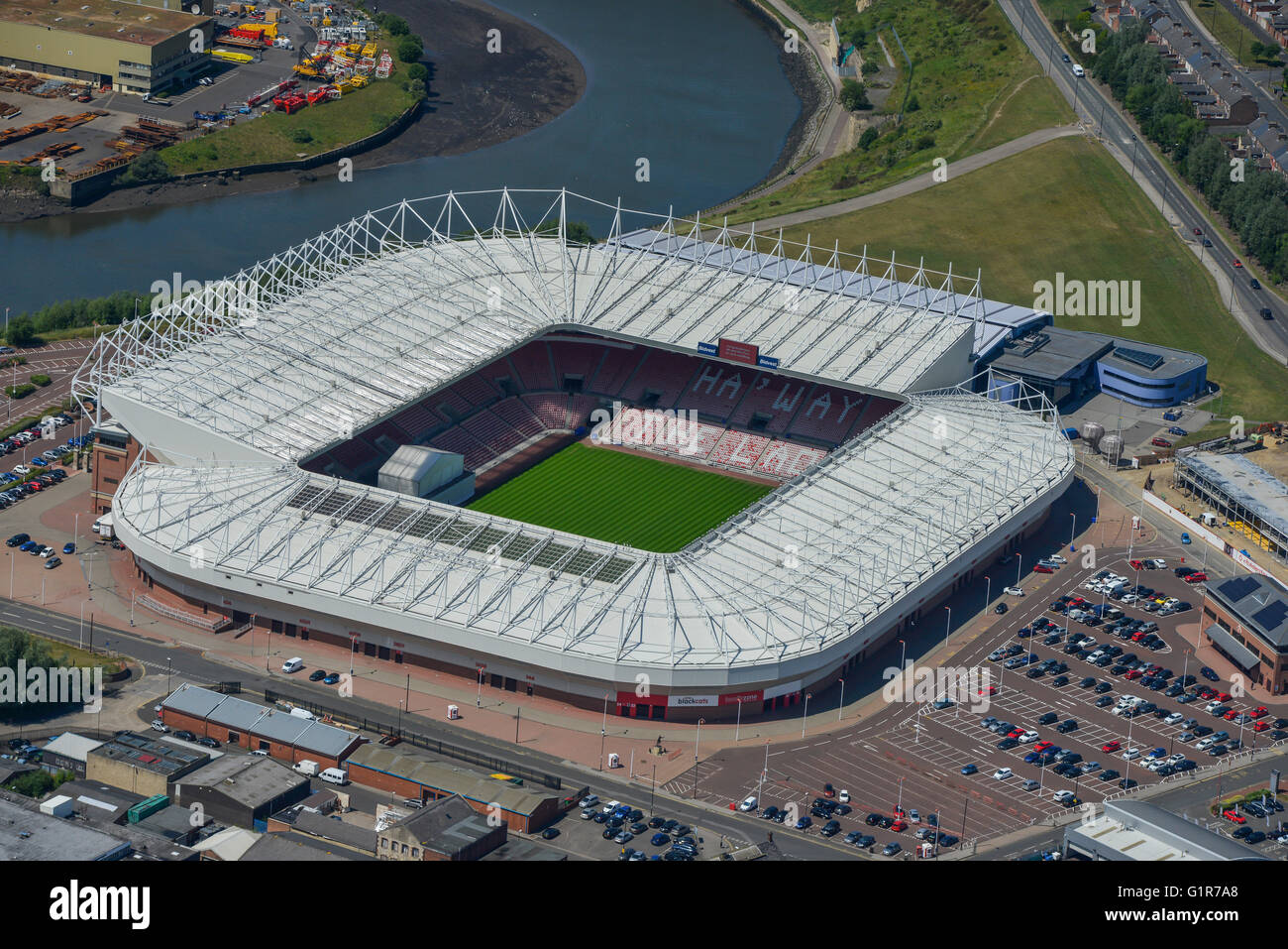 Una veduta aerea di stadio della Luce, casa di Sunderland AFC Foto Stock