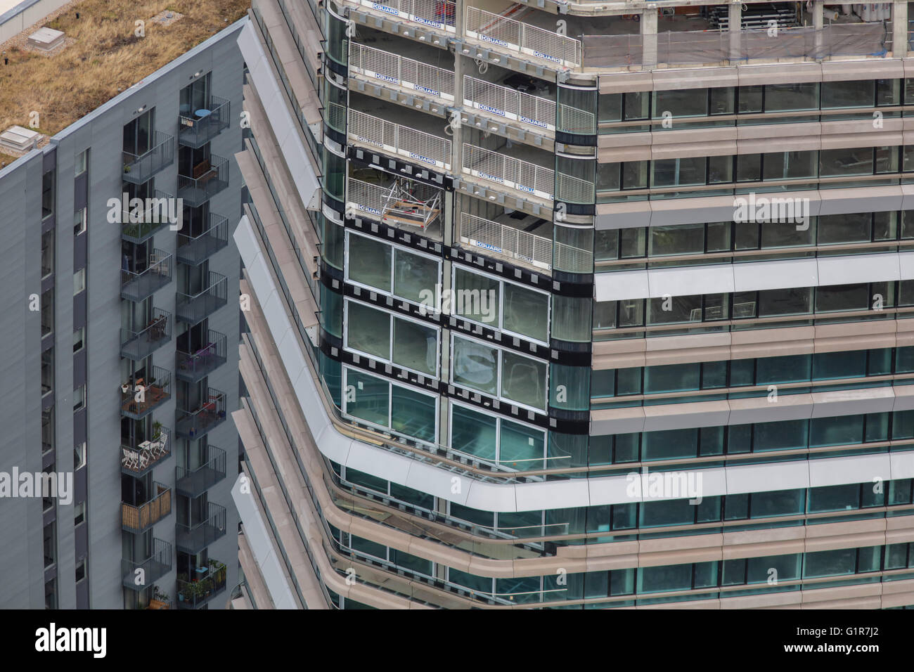 Una veduta aerea di un sito in costruzione a Londra Foto Stock