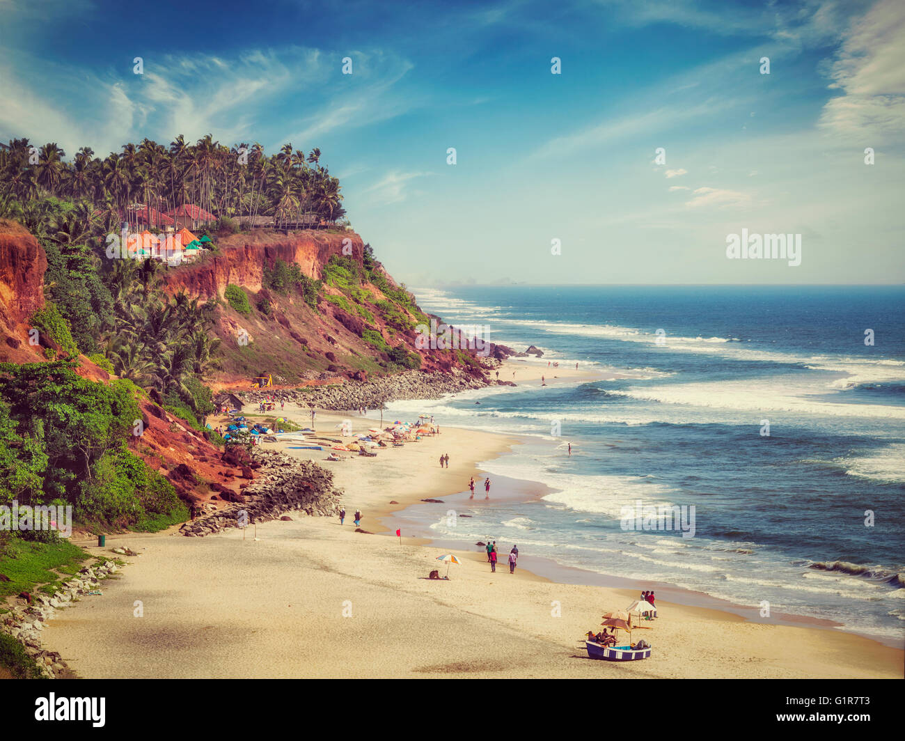 Varkala Beach, Kerala, India Foto Stock