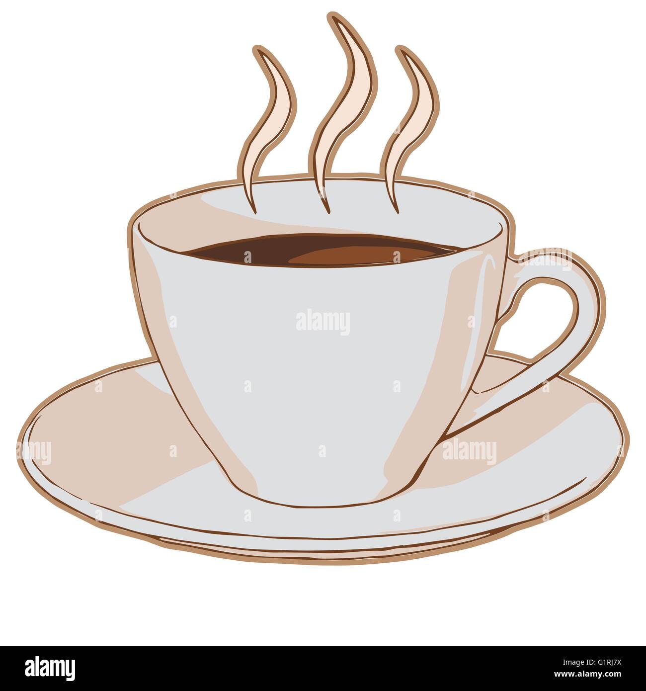 Caffè caldo in una tazza Illustrazione Vettoriale