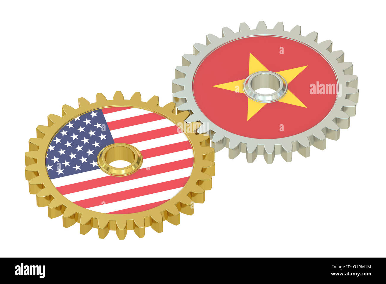 Il Vietnam e Stati Uniti relazioni, 3D rendering isolati su sfondo bianco Foto Stock