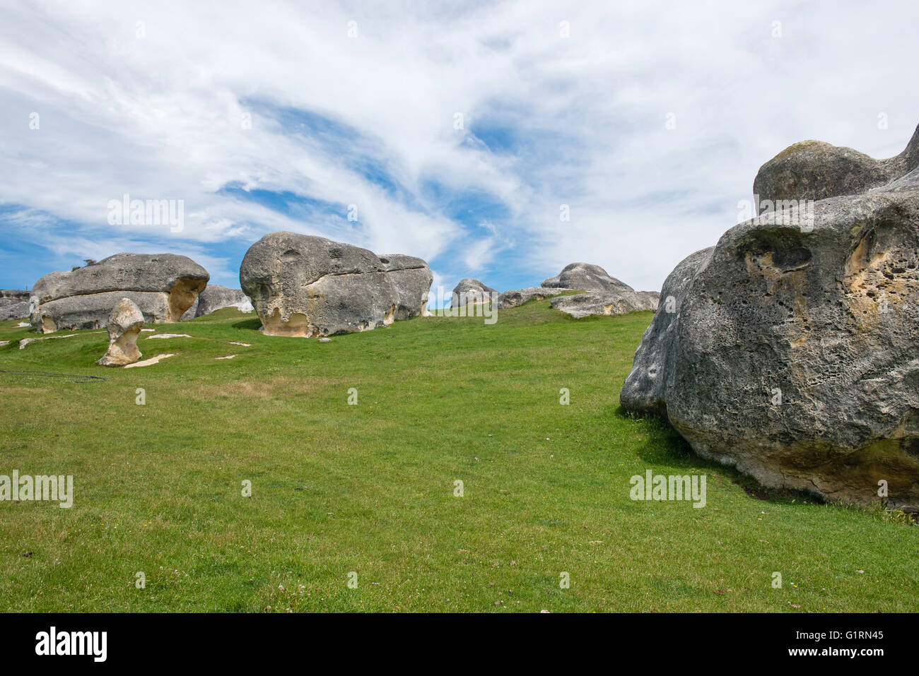 Elephant Rocks su North Otago, Nuova Zelanda Foto Stock