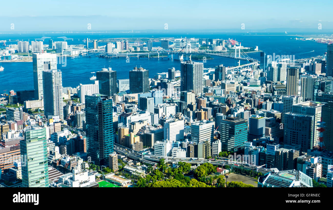 Tokyo, Giappone - 13 Maggio 2016 : Il panorama che si vede pieno di Tokyo City in estate Foto Stock