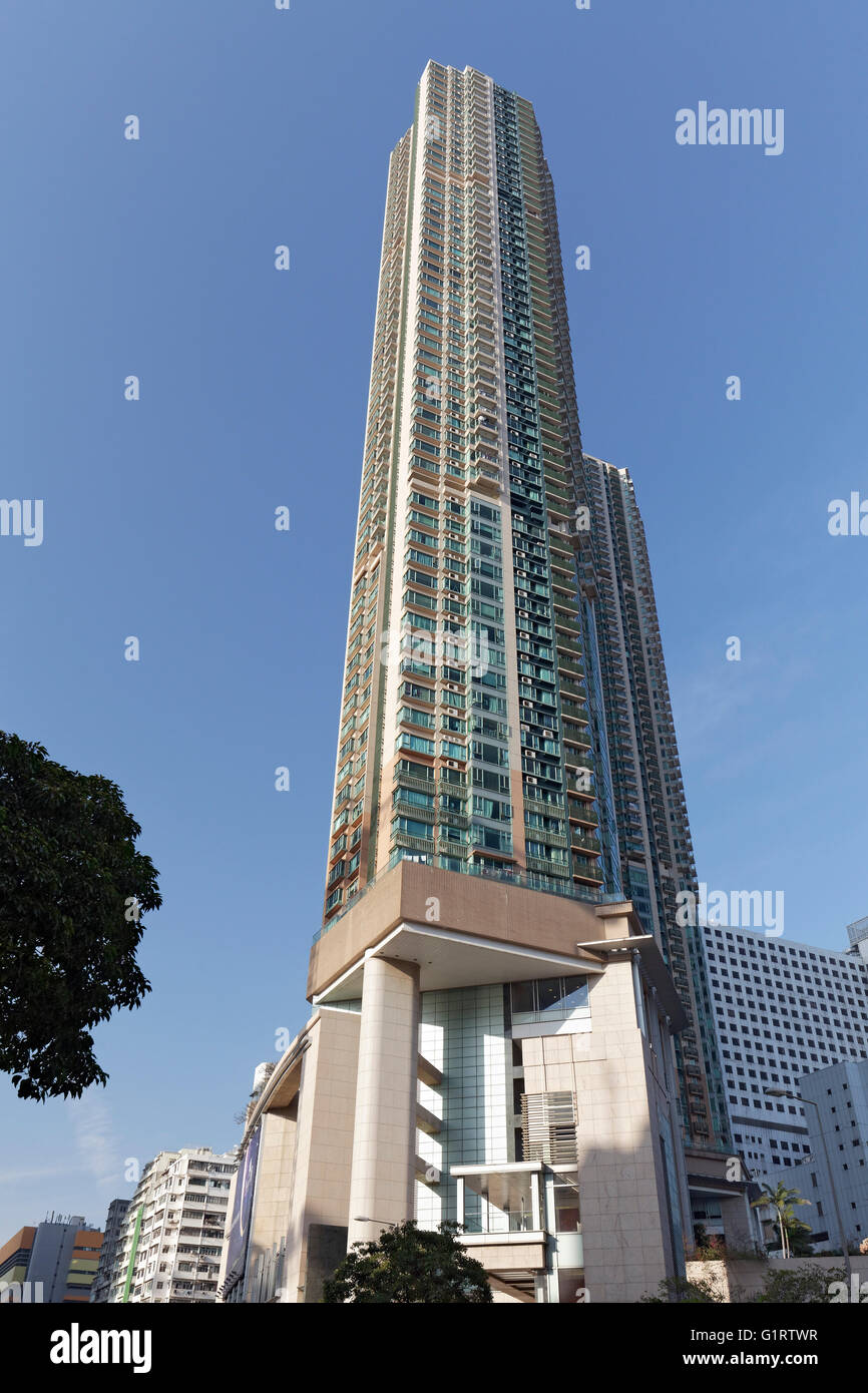 Victoria torri, alto edificio residenziale, Tsim Sah Tsui, Kowloon, Hong Kong, Cina Foto Stock