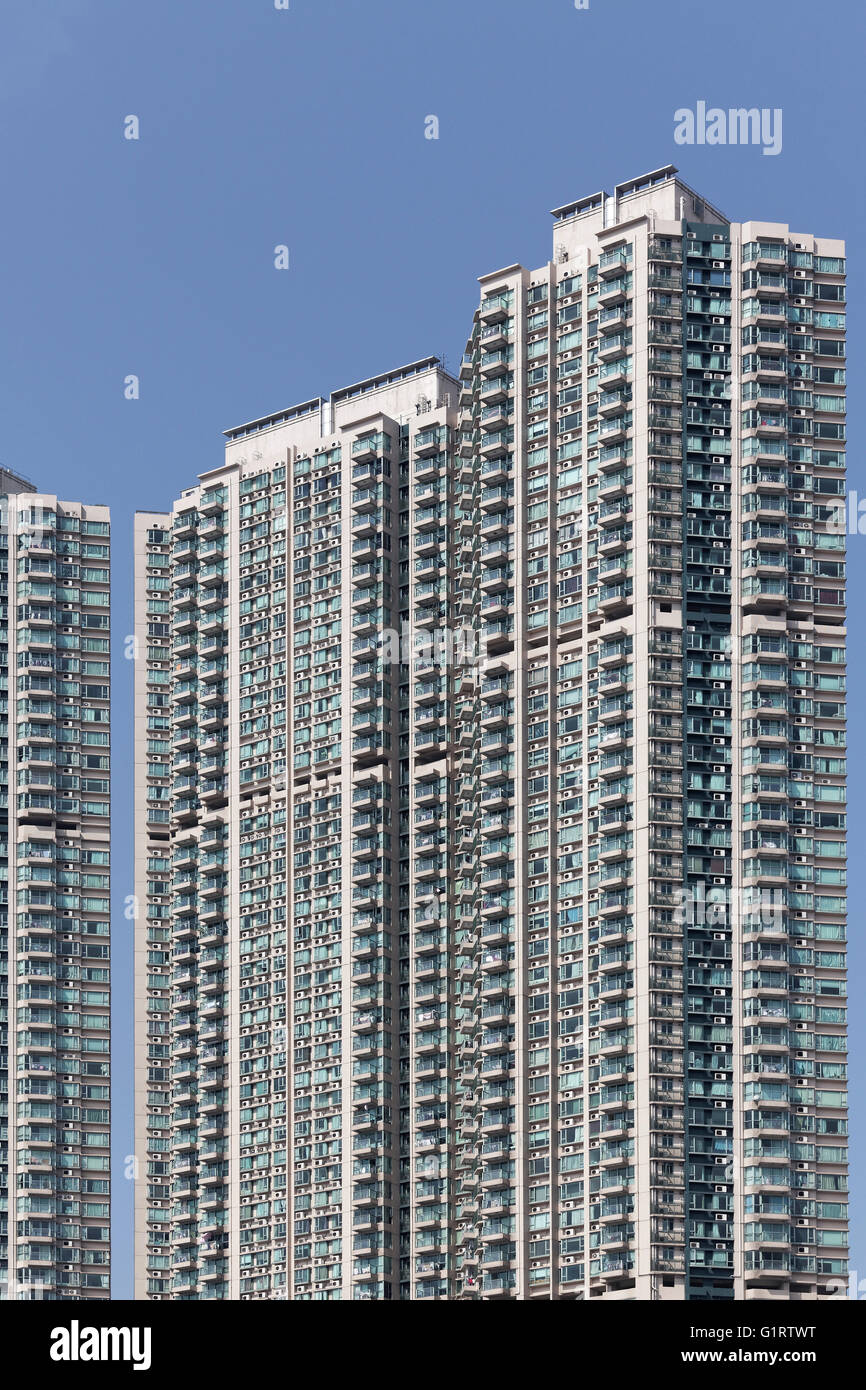 Victoria torri, alto edificio residenziale, Tsim Sah Tsui, Kowloon, Hong Kong, Cina Foto Stock