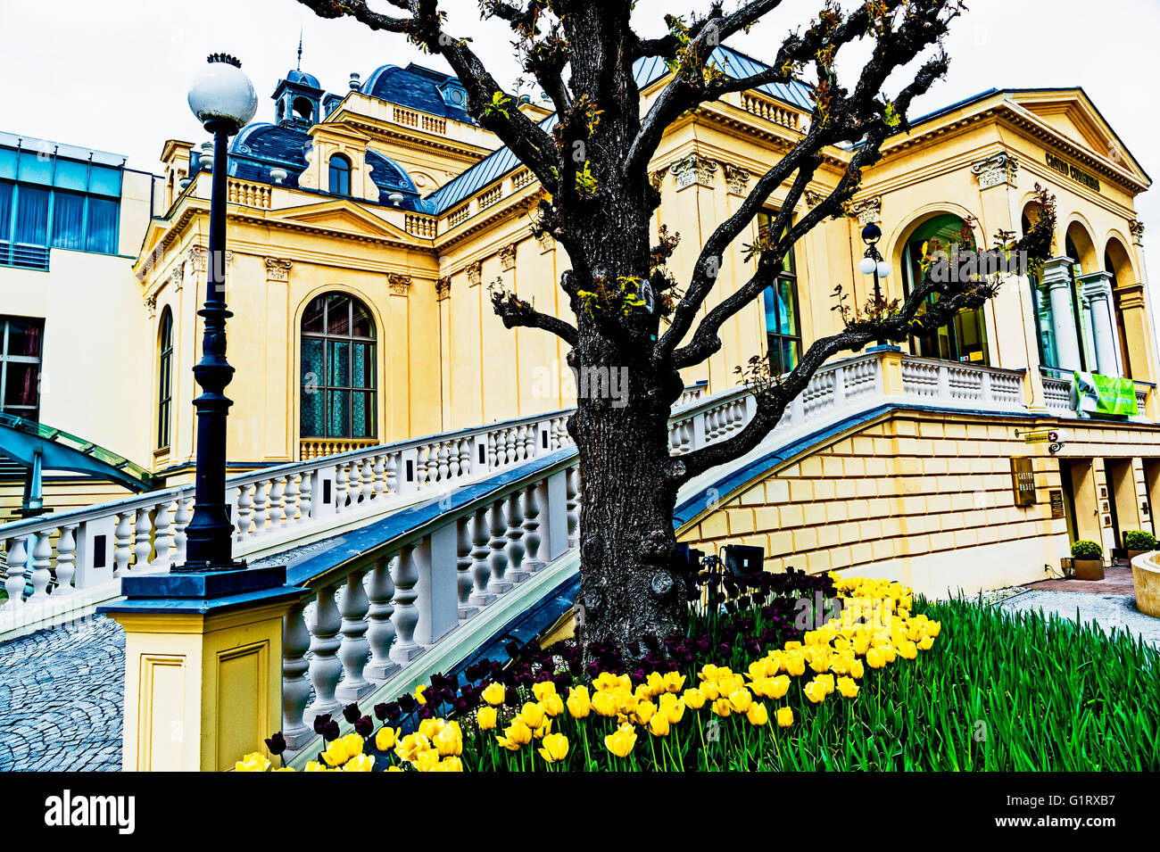 Kurpark und Spielcasino in Baden bei Wien; Casinò di Baden vicino a Vienna Foto Stock