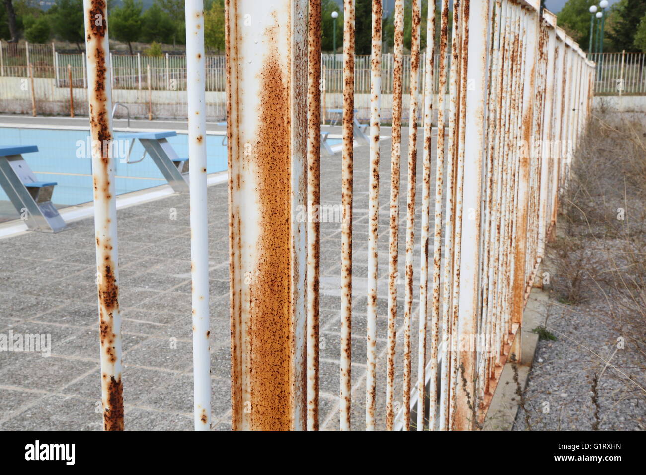 Atene, abbandonato il villaggio Olimpico Foto Stock