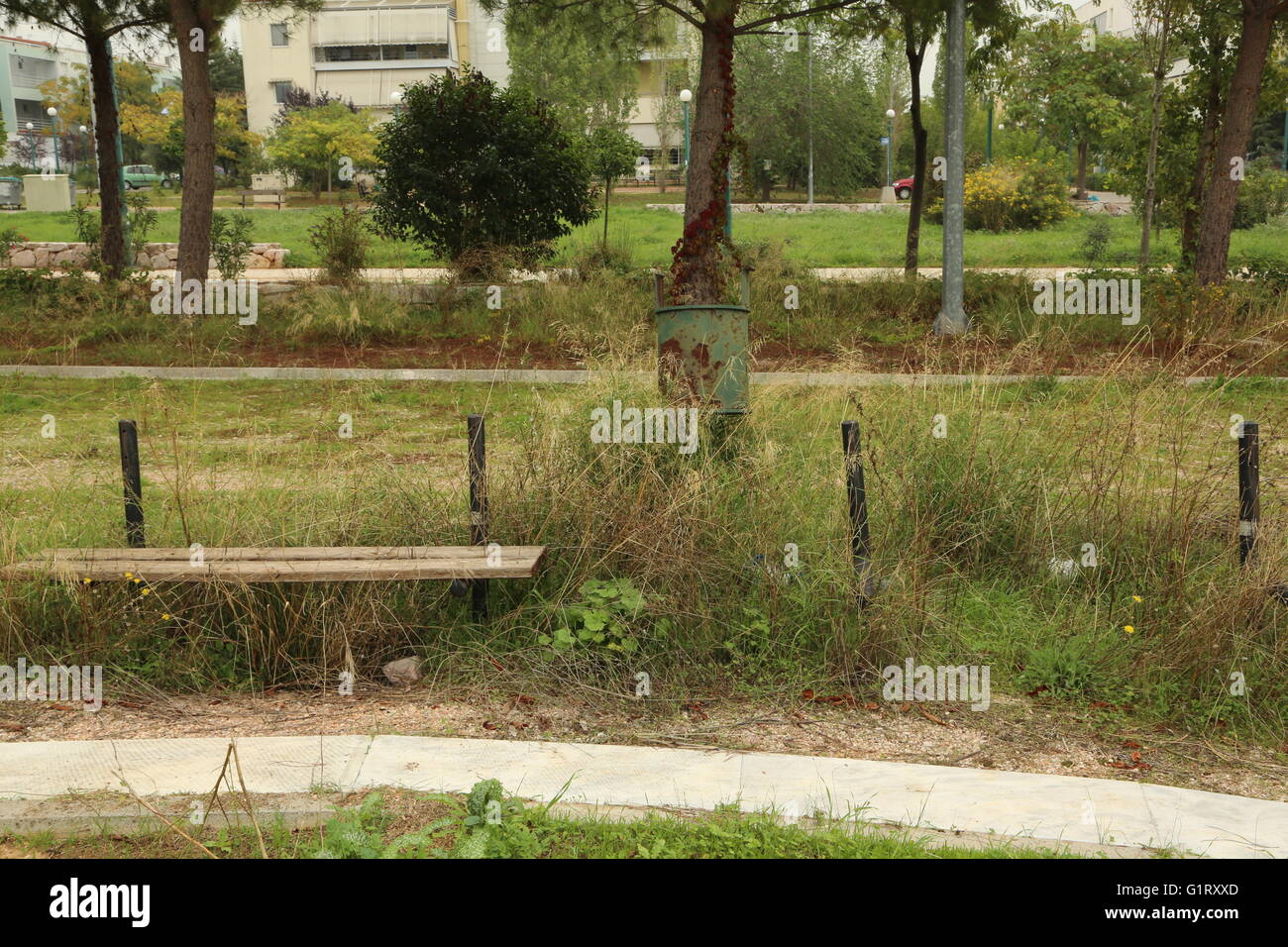 Atene, abbandonato il villaggio Olimpico Foto Stock