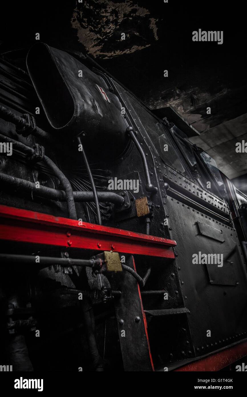 Il tedesco treno a vapore cabina Foto Stock