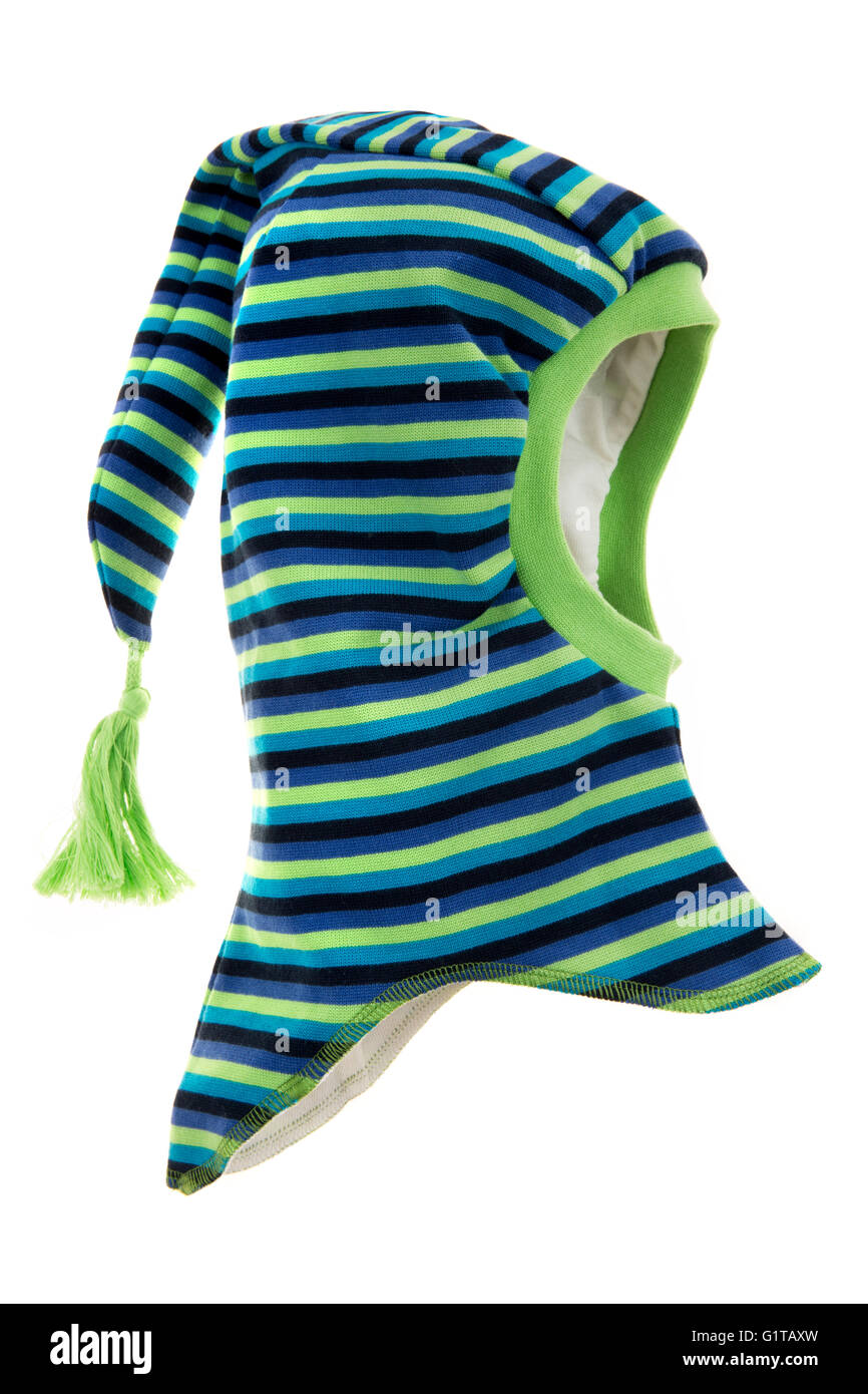 Bambini Cappello invernale isolato su uno sfondo bianco. Foto Stock